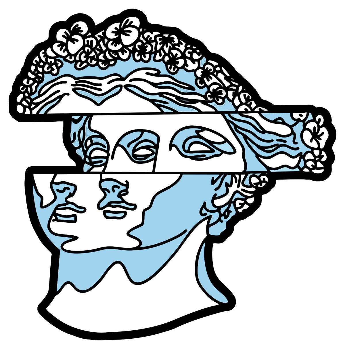White Flower Hair Statue Sticker