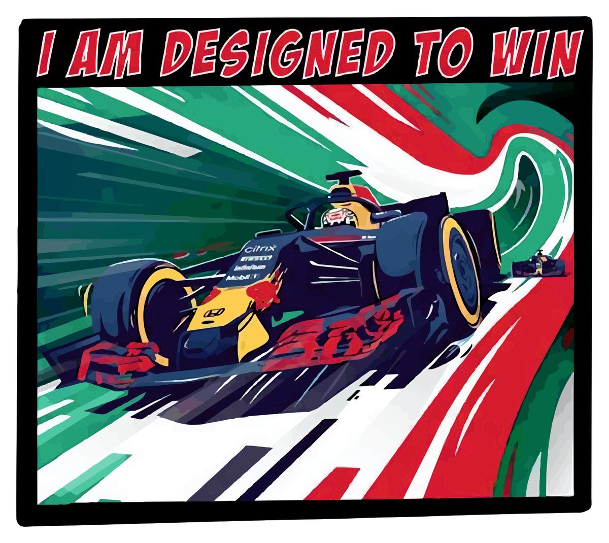 A Am Designed To Win Sticker