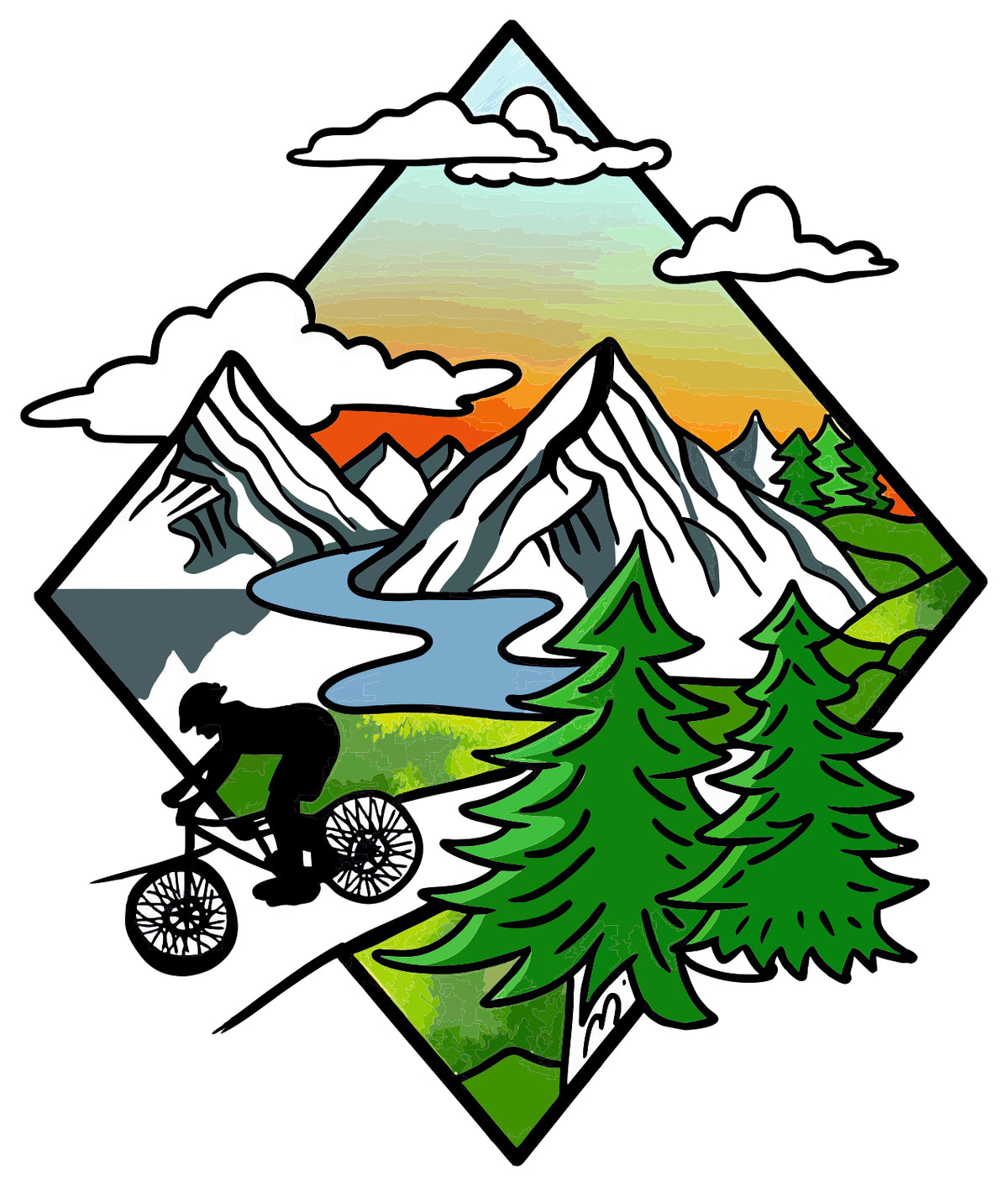 Biker In Wild Sticker