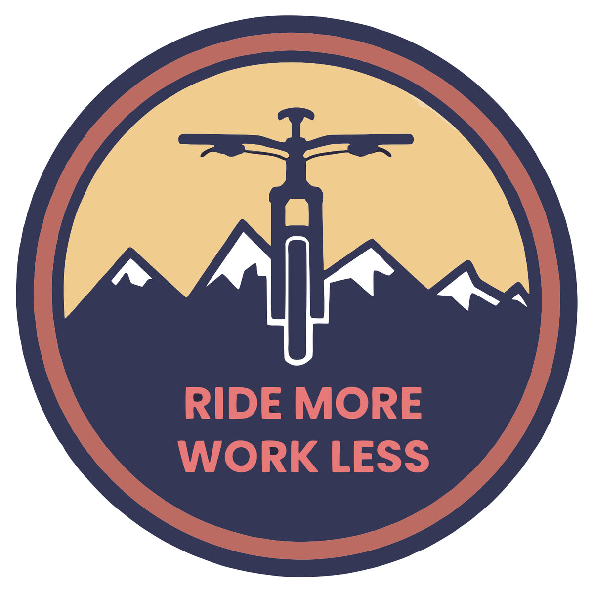 Ride More Work Less Sticker