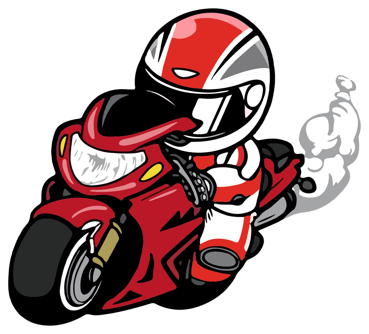 Red Bike Racer Sticker