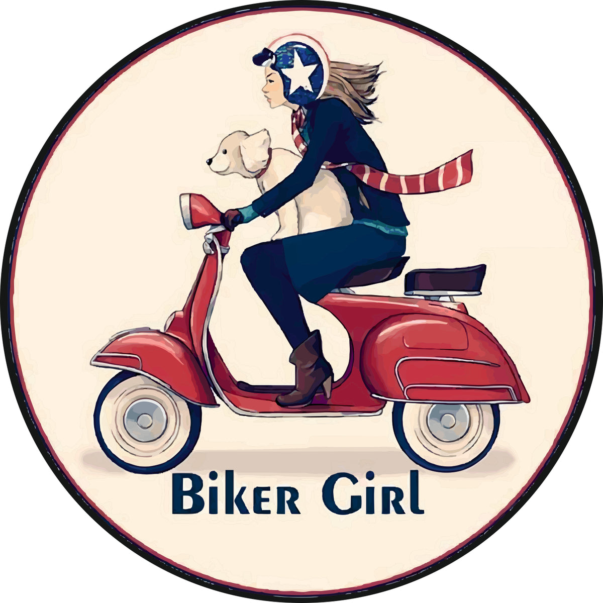 Biker Girl Sticker  0.2