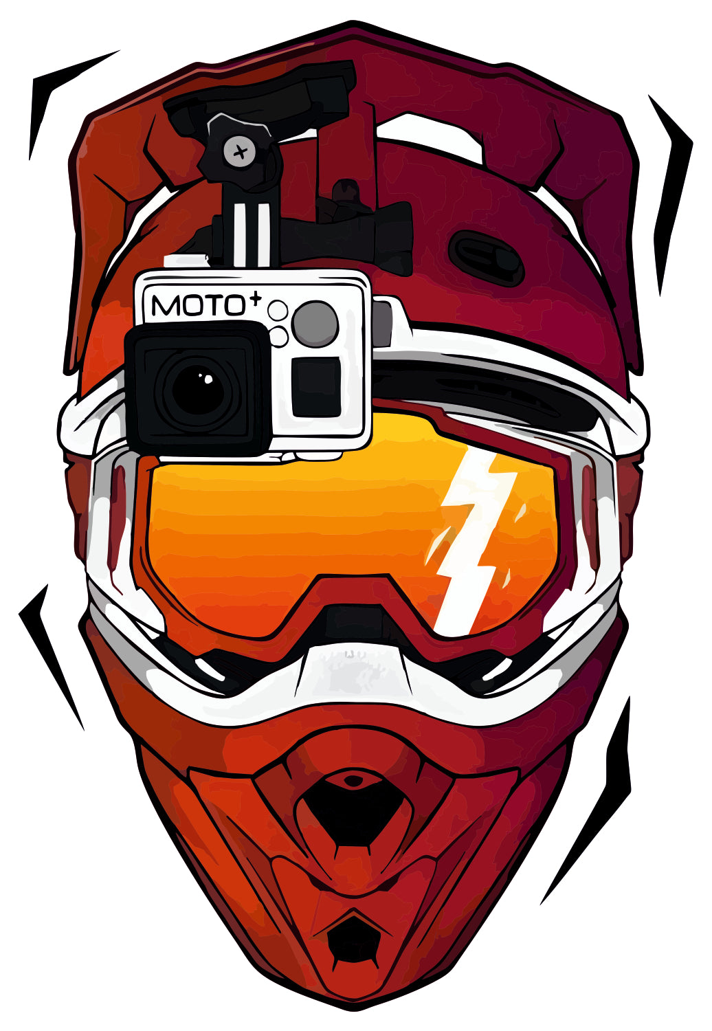 HELMET WITH GOPRO STICKER