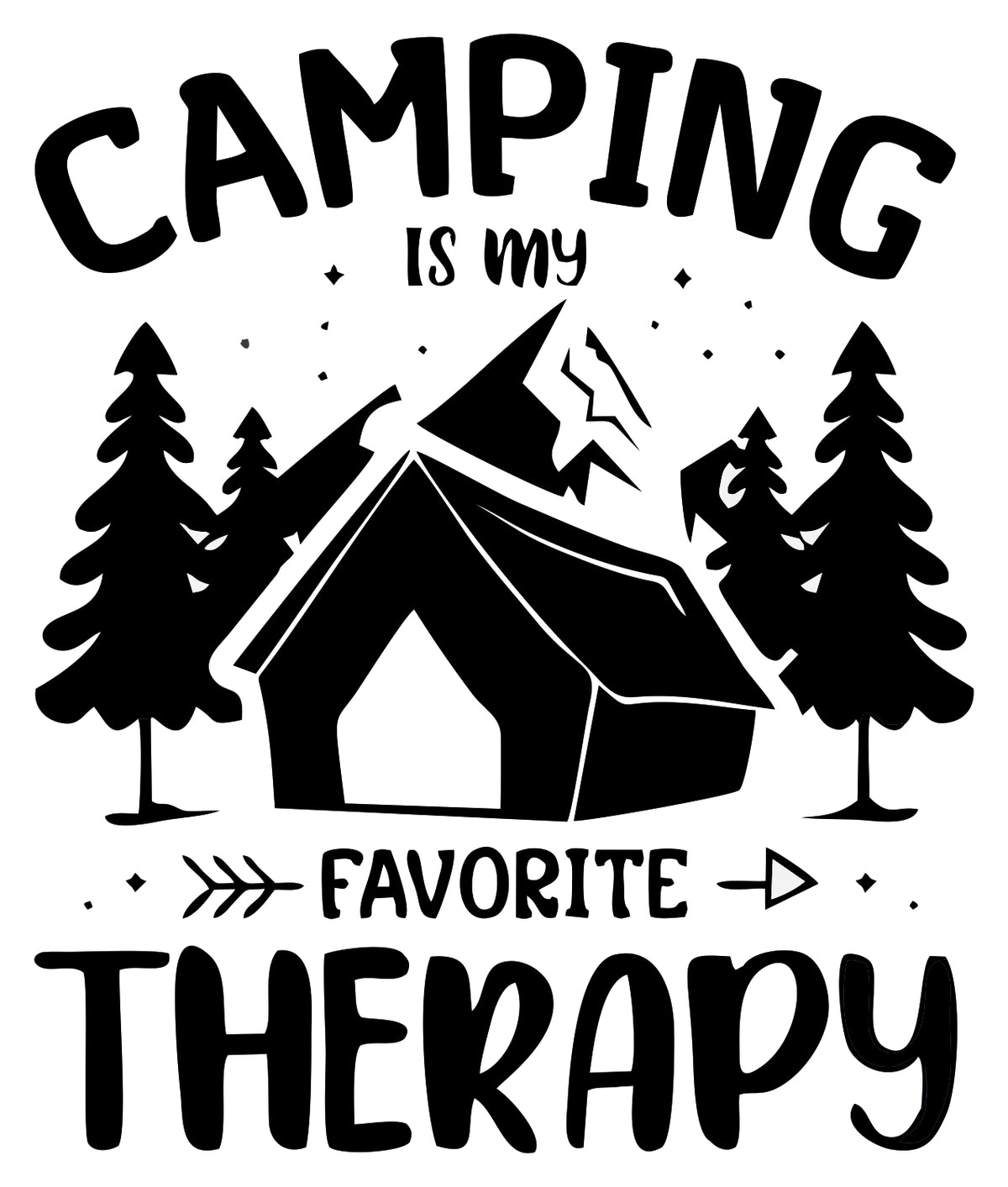 CAMPING IS MY FAVOURITE THERAPY STICKER