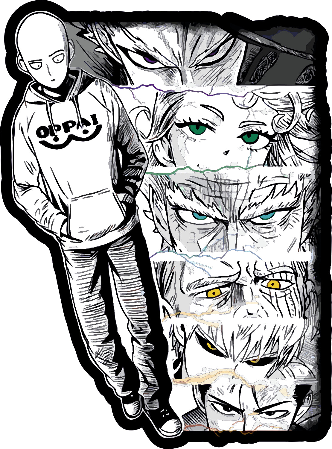 Saitama Artwork Sticker