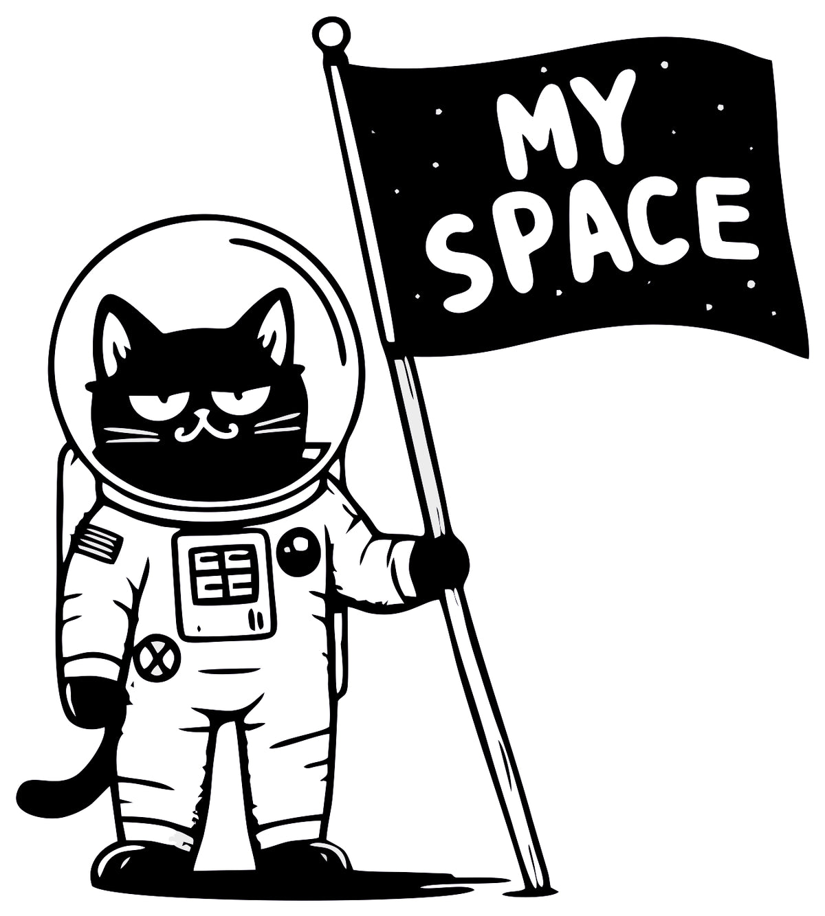 CAT SPACE STICKER