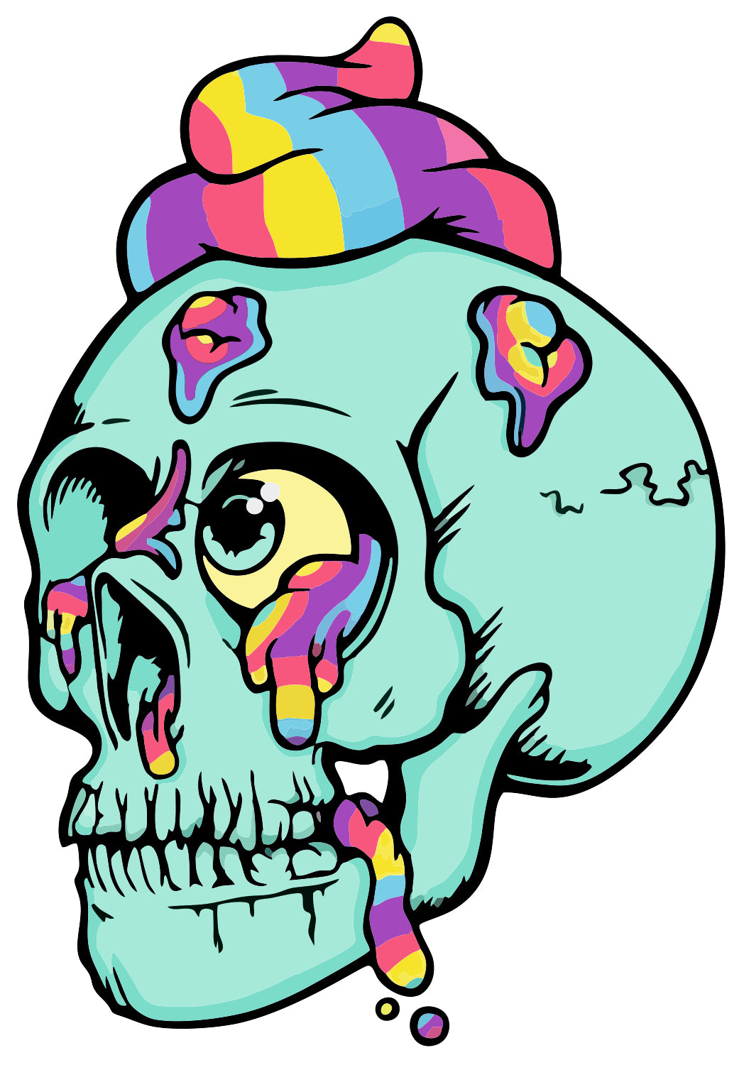 Rainbow Skull Sticker