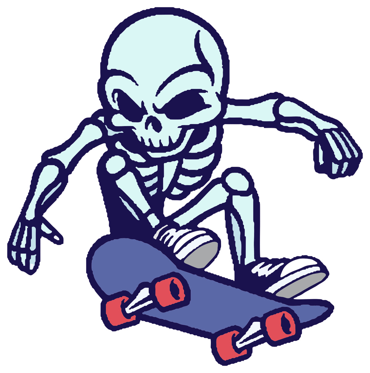 Skating Skull Sticker