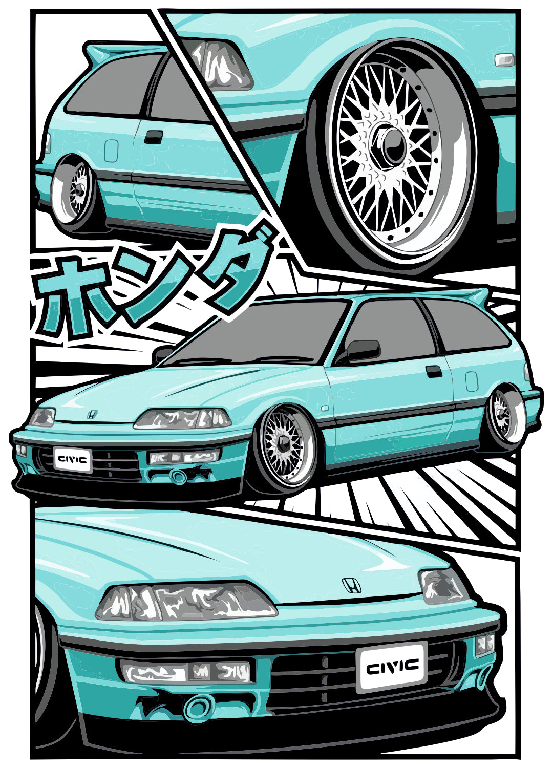 Civic Nouva Blue Sticker