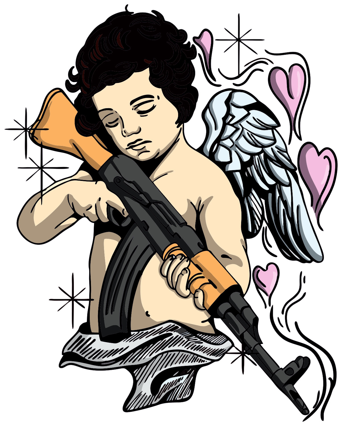 Angel Baby With Ak47 Sticker