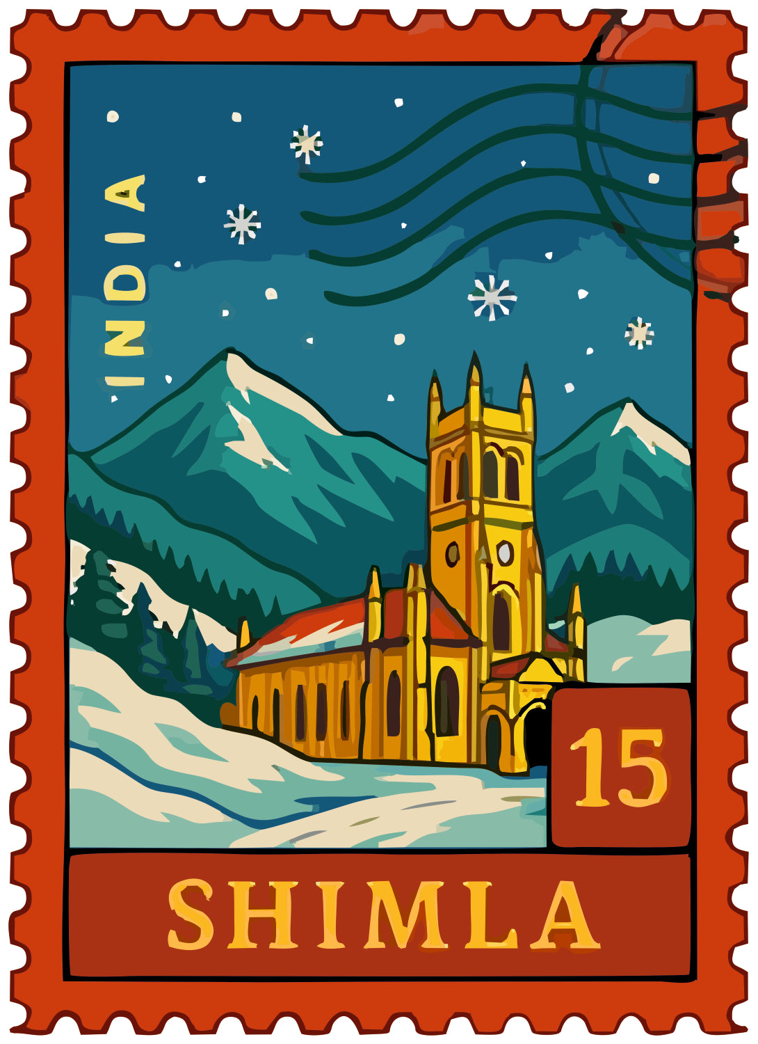 shimla stamp sticker