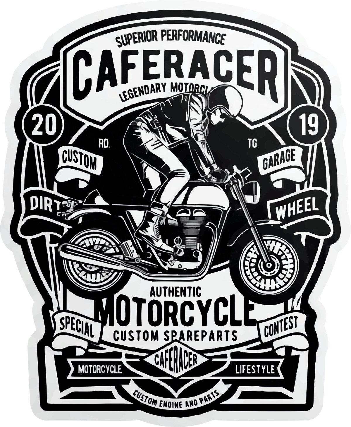 Cafe Racer Motorcycle Sticker