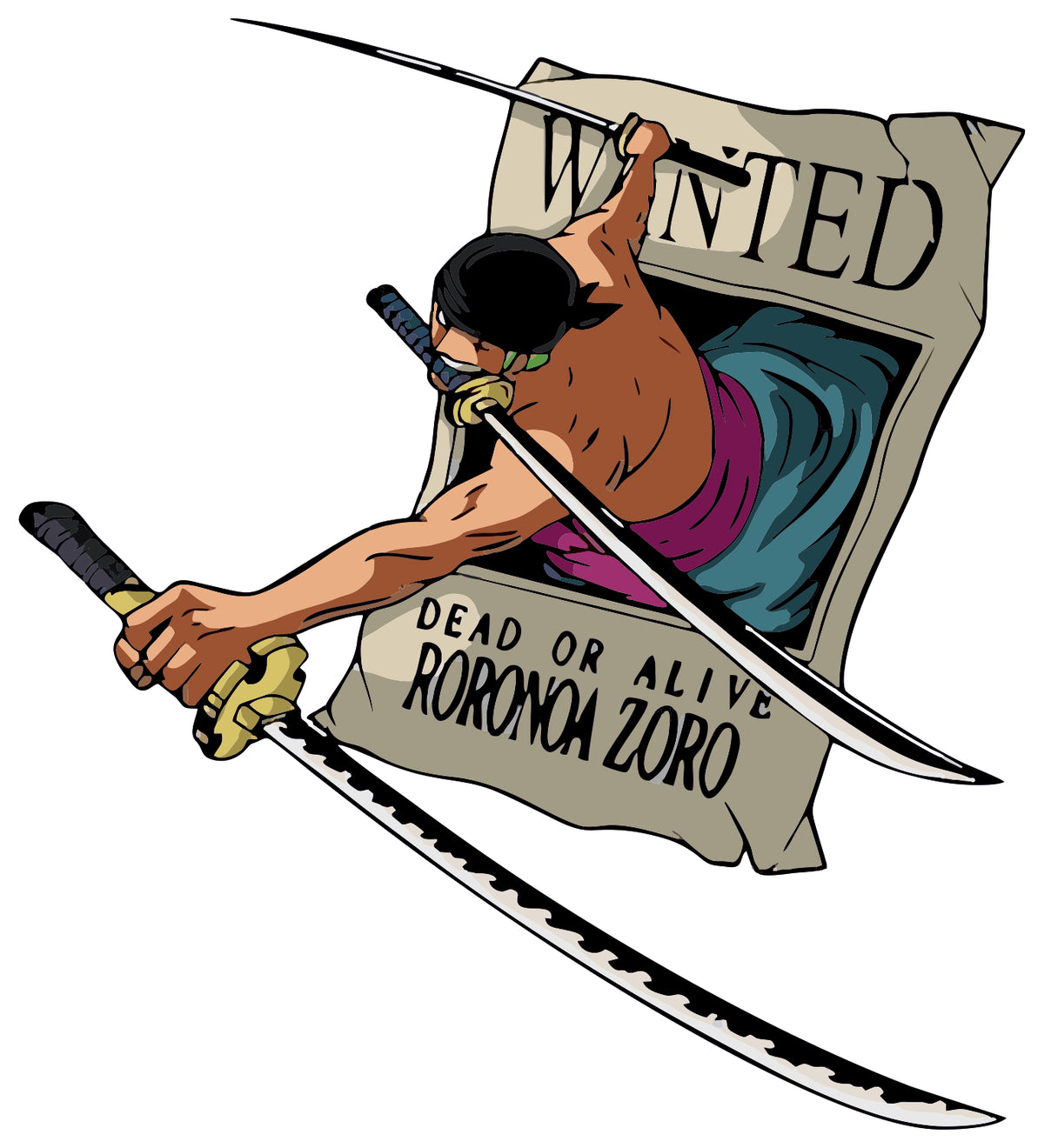 Pirate Zoro Wanted Poster Sticker