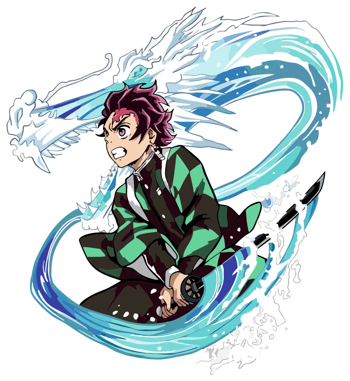 Tanjiro Water Breathing Form Sticker