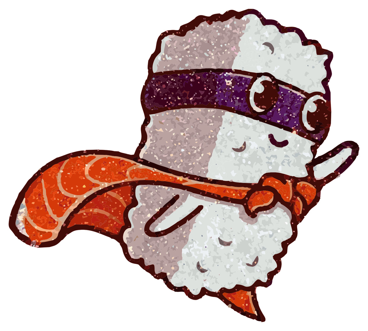 Hero Sushi Glitter Sticker