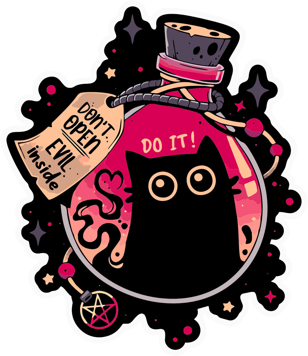 Don'T Open Evil Inside Sticker