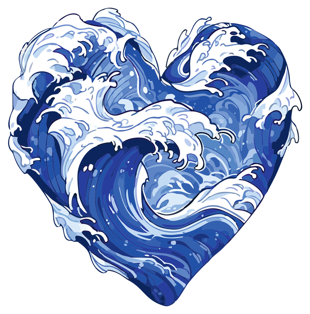Heart Shape Wave Sticker