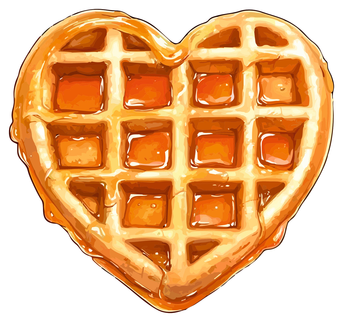 Heart Shaped Waffle Sticker