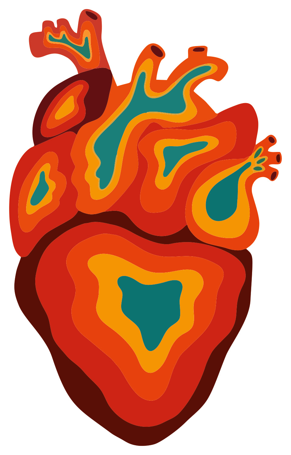 heart on fire sticker