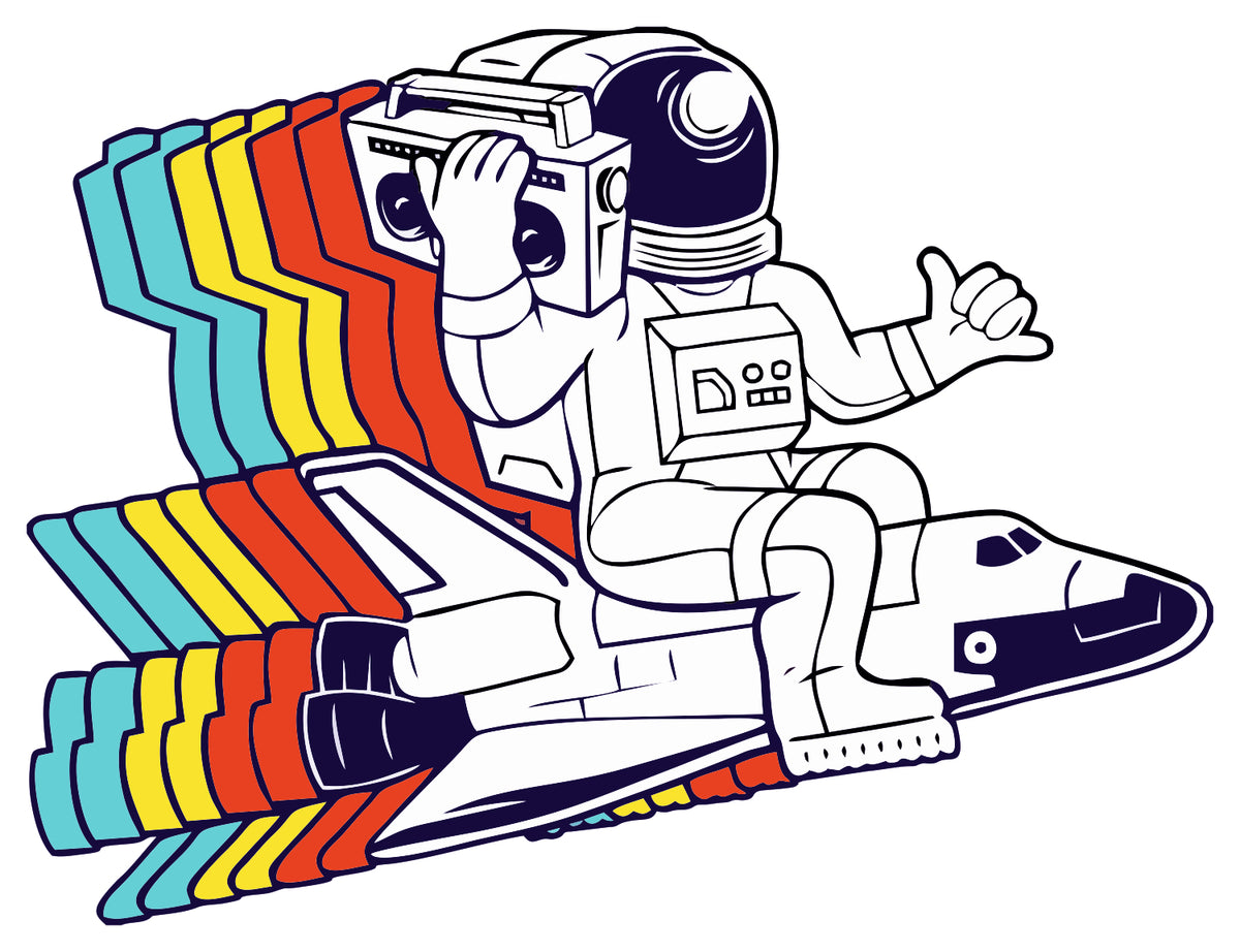 SPACEMAN RADIO STICKER