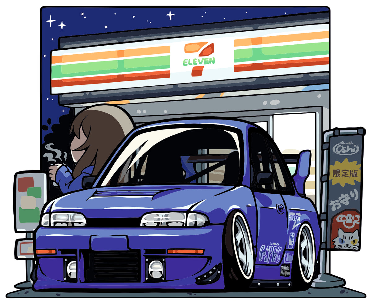 Blue Car Sticker