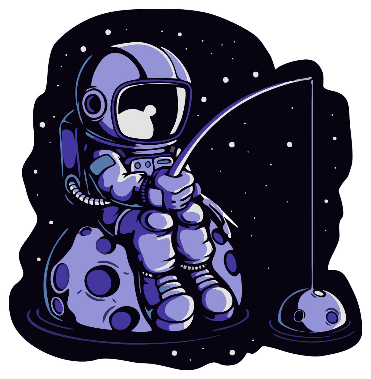 Space Fishing Sticker