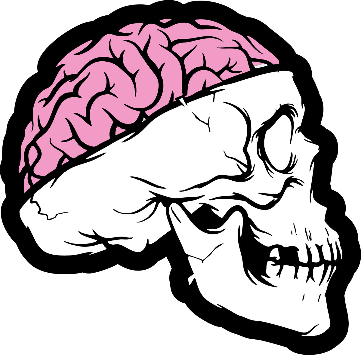 Skull With Brain Open Sticker