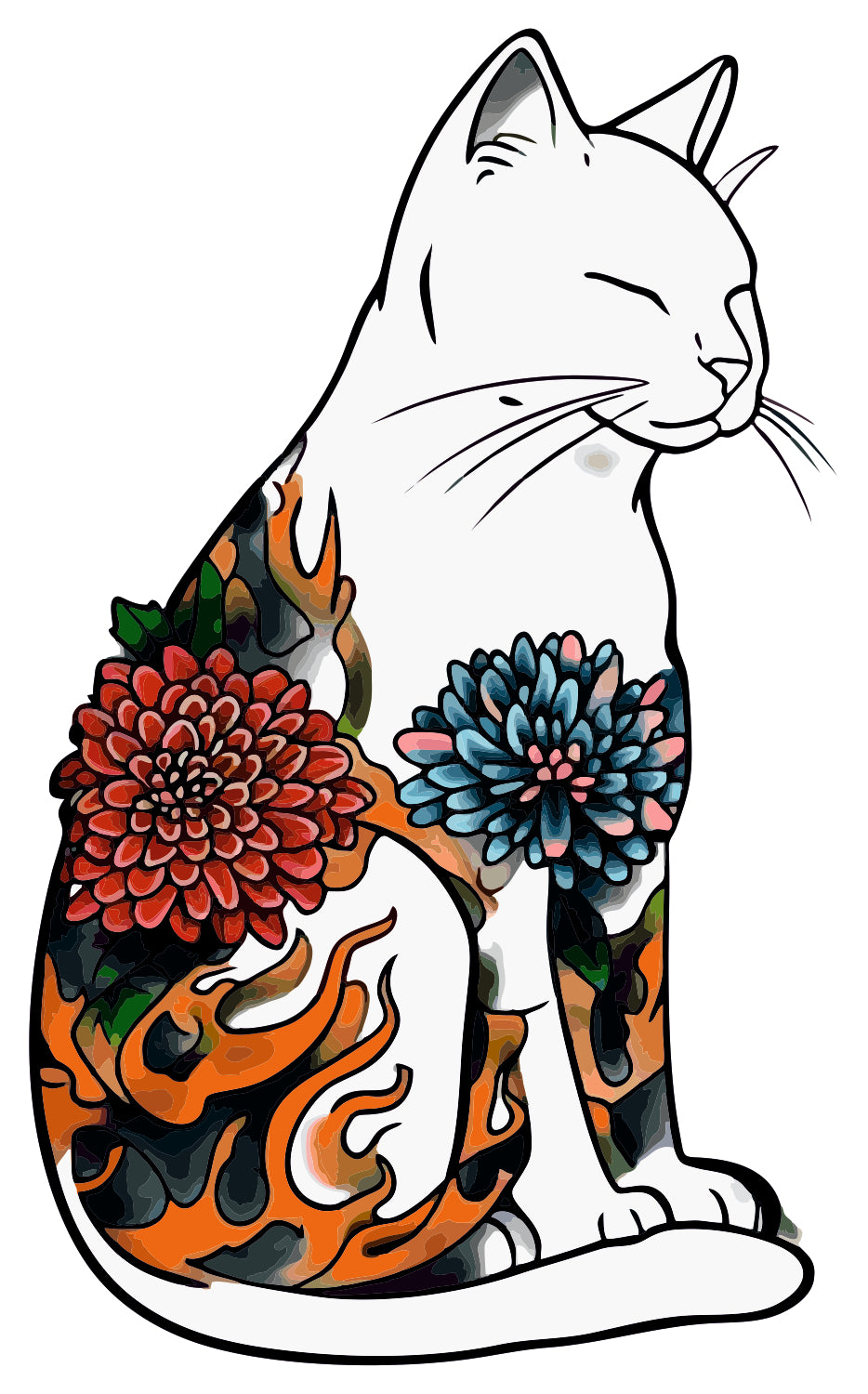 Japanese Cat Sticker