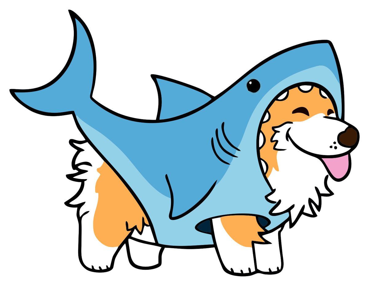 dog shark sticker