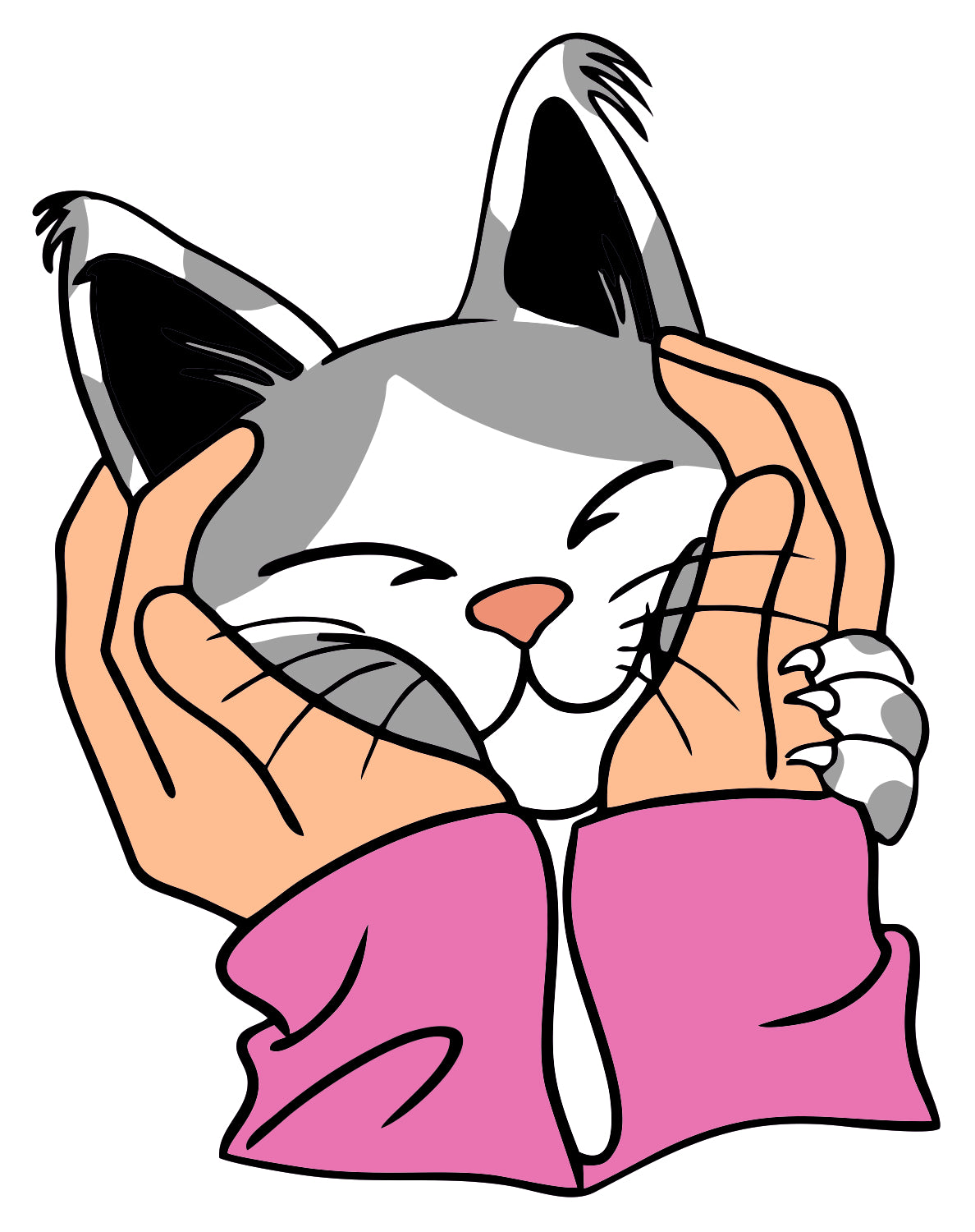 Petting A Cat Sticker