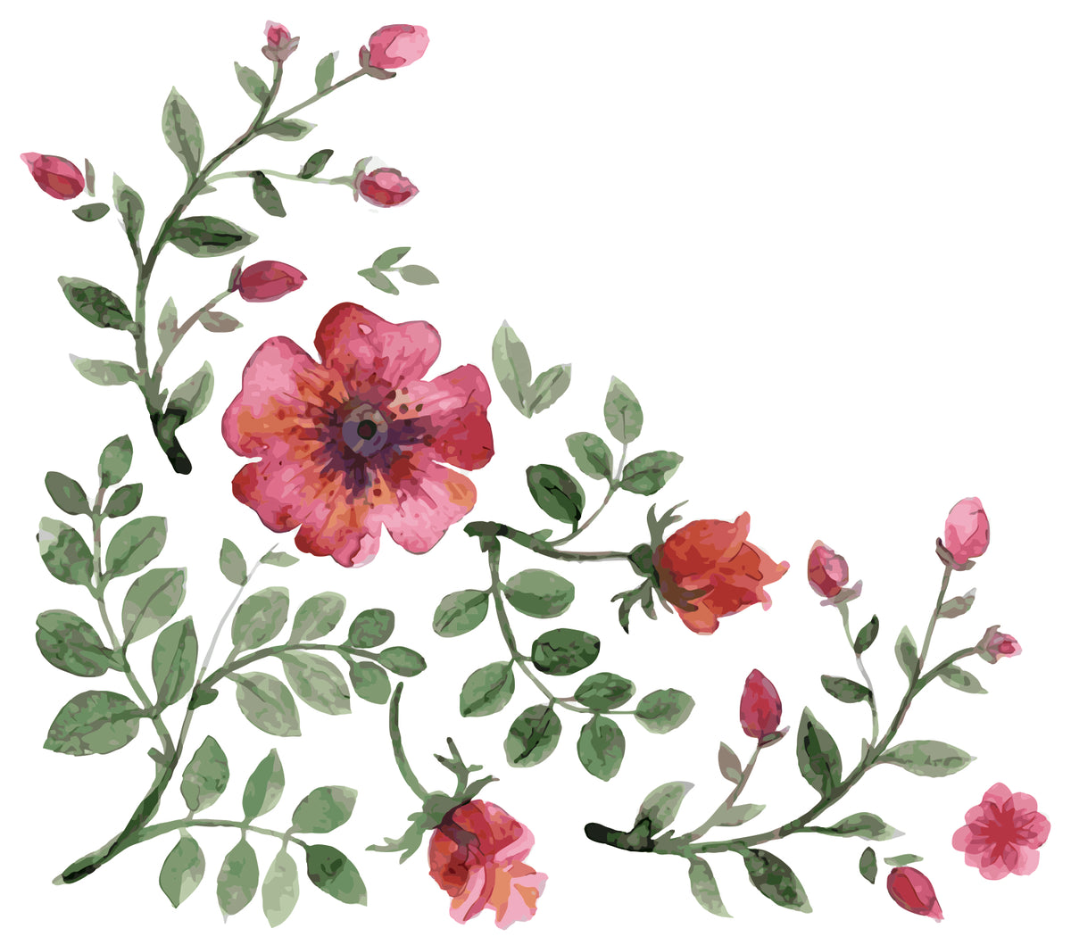 RED FLOWER STICKER