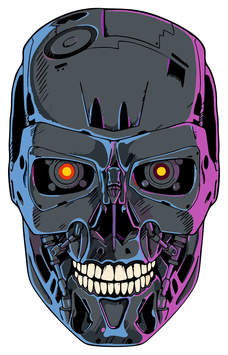 Terminator Skull Sticker