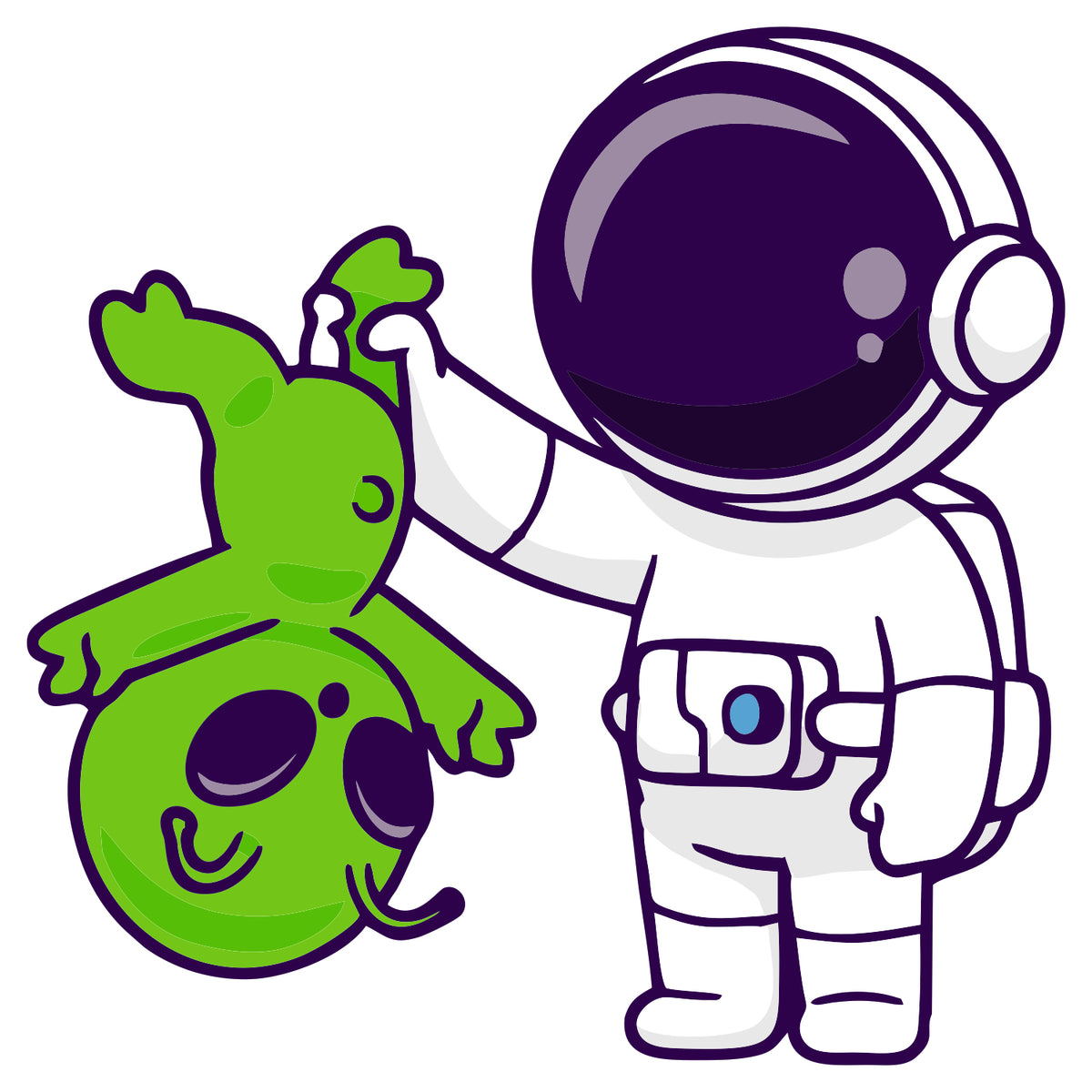 Astronaut Cought Alien Sticker