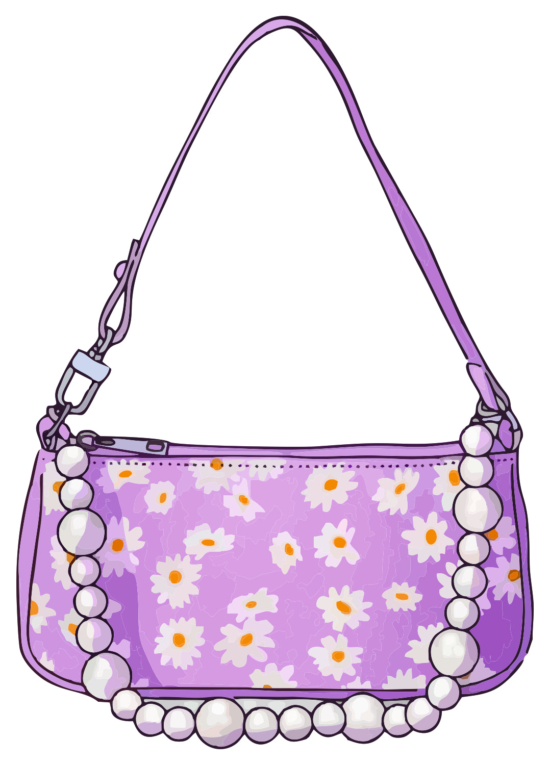 white flower bag sticker