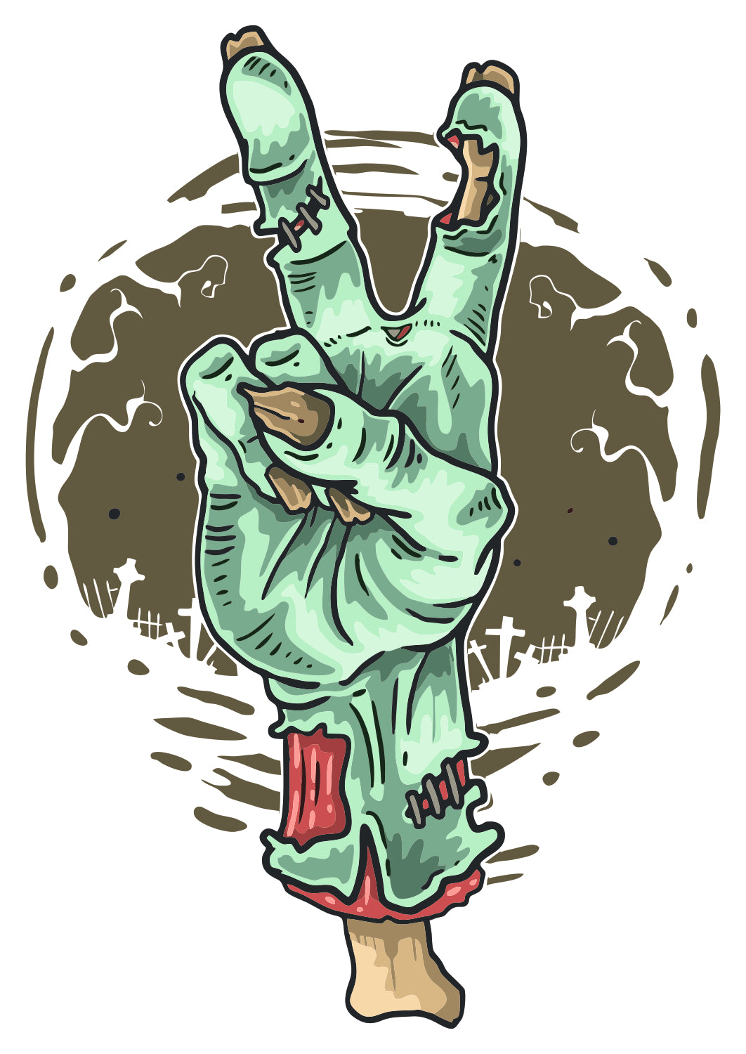 Peace Out Zombie Sticker