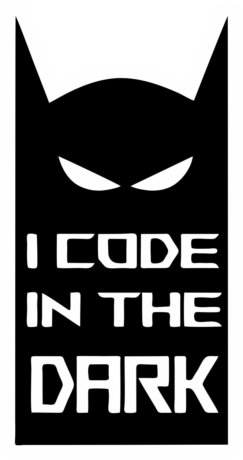 I CODE IN THE DARK STICKER