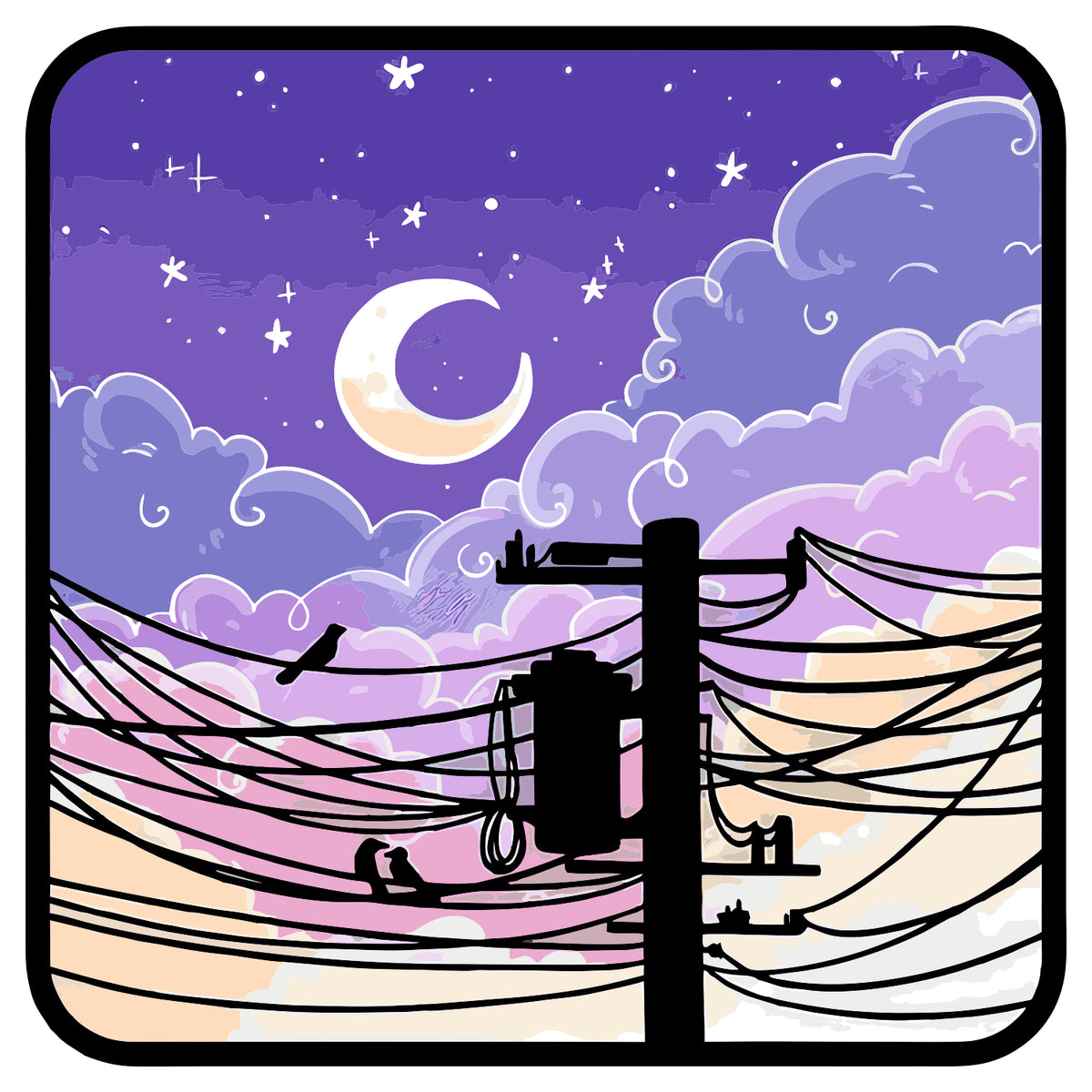 evening hour sticker