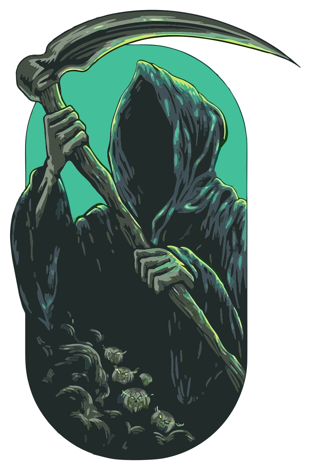 The Grim Reaper Of Death Sticker