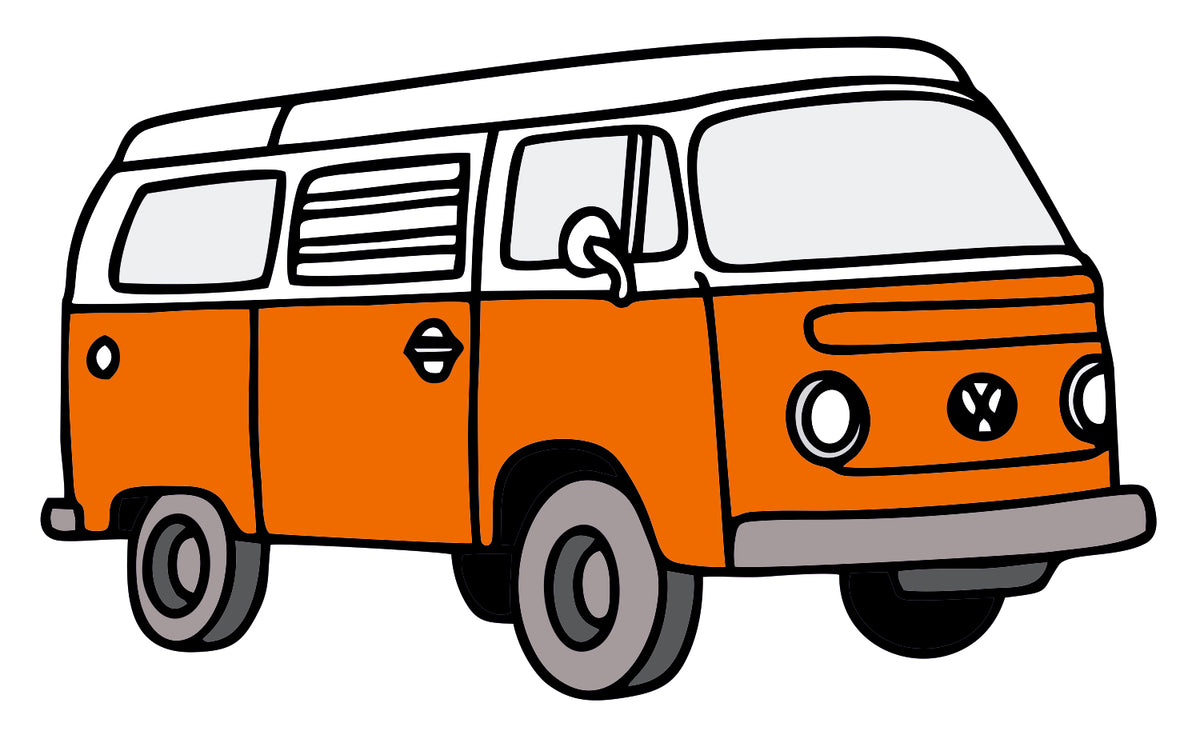 Orange Mini Bus Sticker