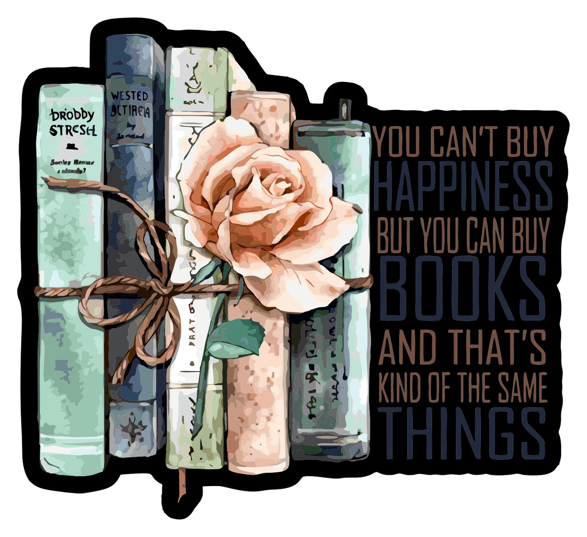 BOOKS ARE HAPPINES STICKER