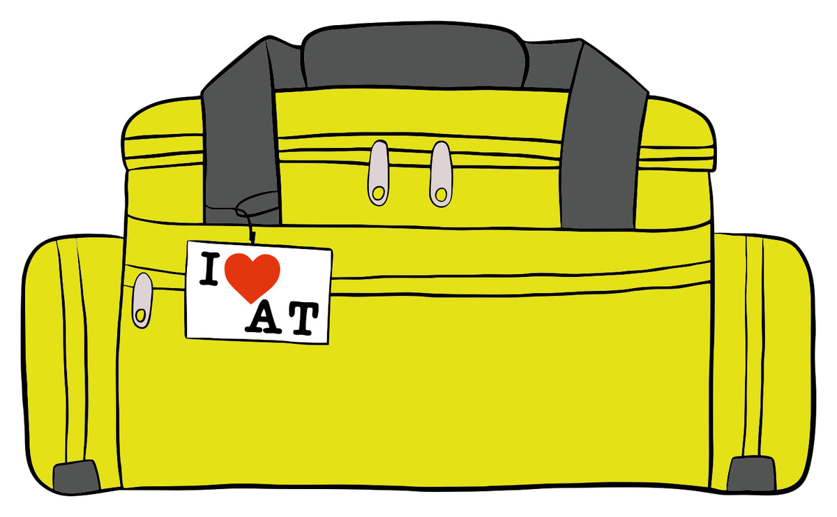 I Love At Duffle Bag Sticker