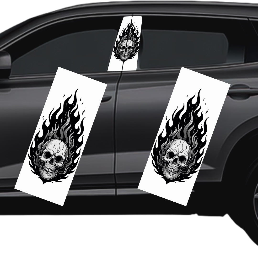 Black fire skull