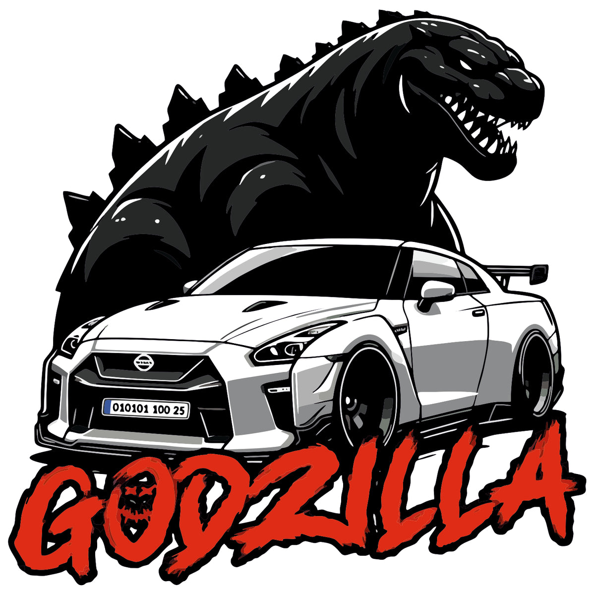 Godzilla Car Sticker
