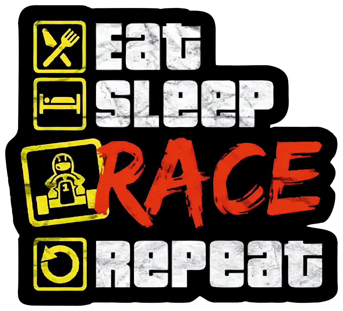 Eat Sleep Race Repeat Sticker