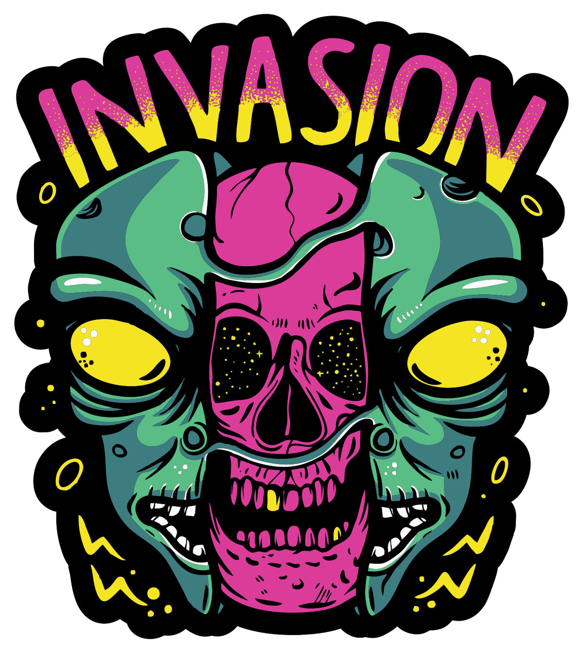Alien Invasion Sticker