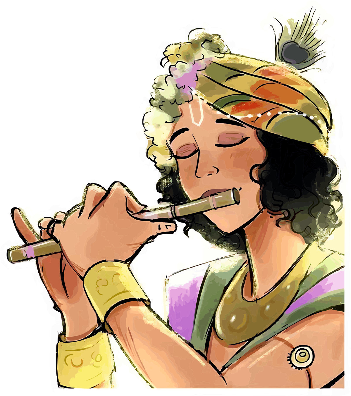 KRISHNA WITH FLUTE STICKER