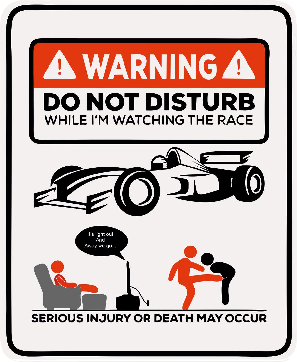 Do Not Disturb While  Im Wath The Race Sticker