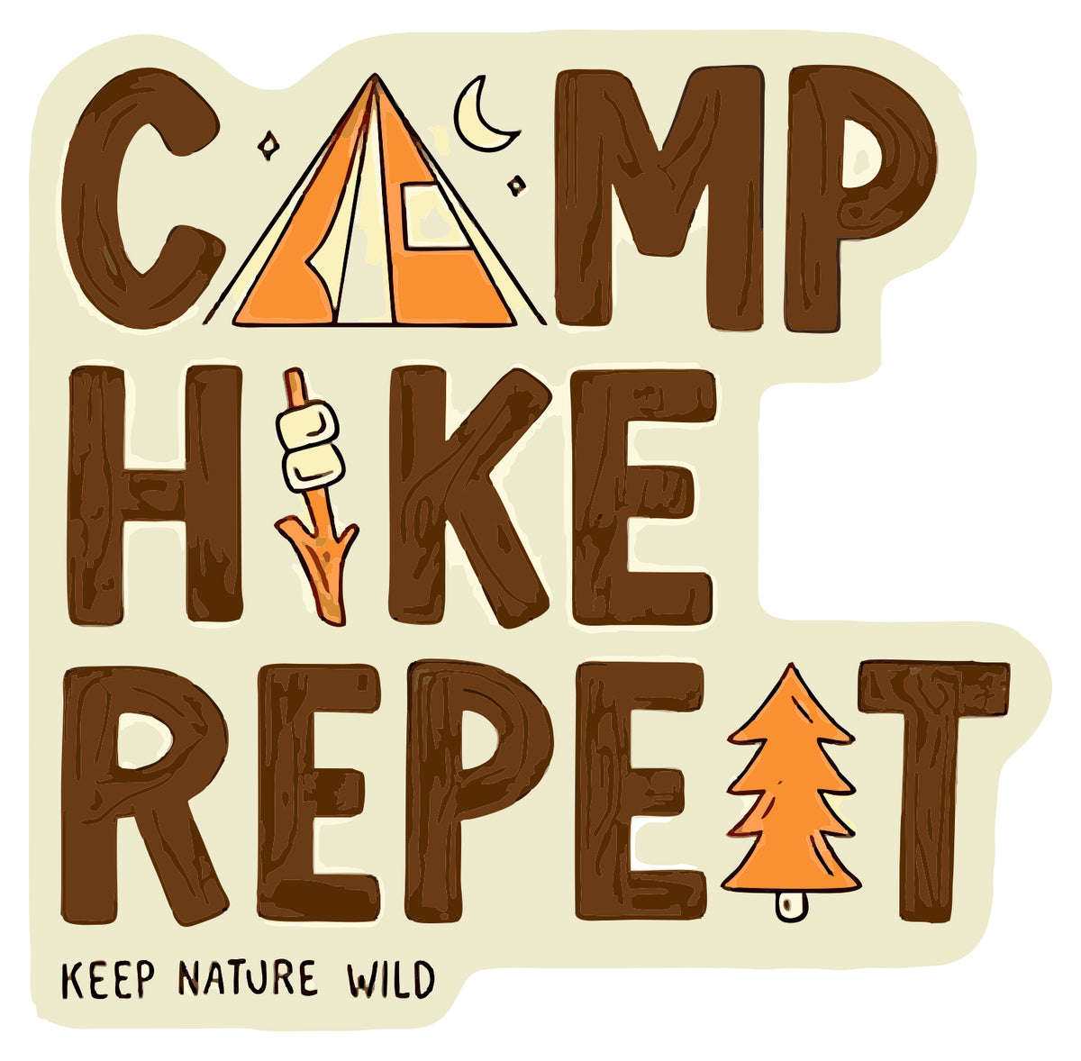 Camp Hike Repeat Sticker
